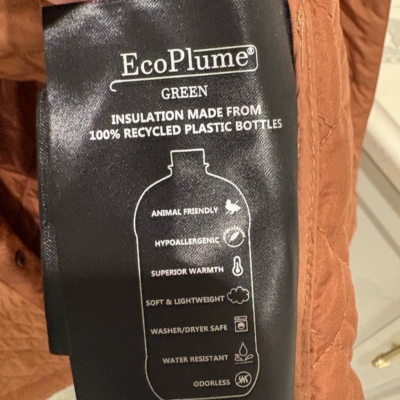 NWT Bernardo Women's Quilted Long Coat - large Brown rust - Picture 4 of 11